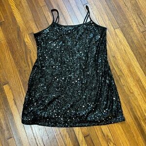 H&M divided strappy sequin minidress - large
